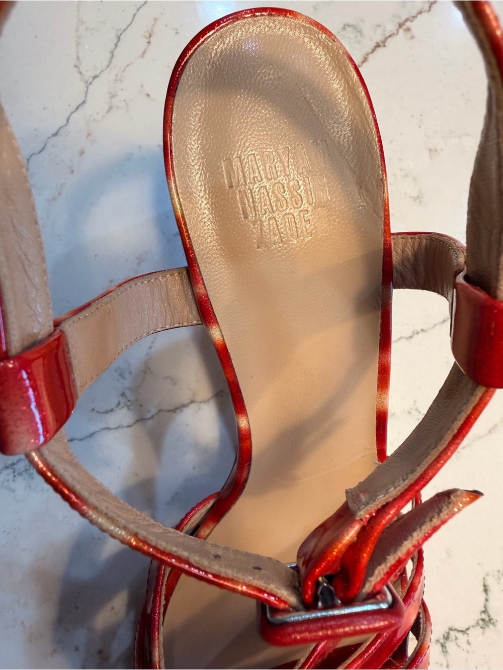 Maryam Nassir Zadeh Palma Low Sandal- Red Tortoise Print Size 38.5 US 8 - Picture 8 of 13
